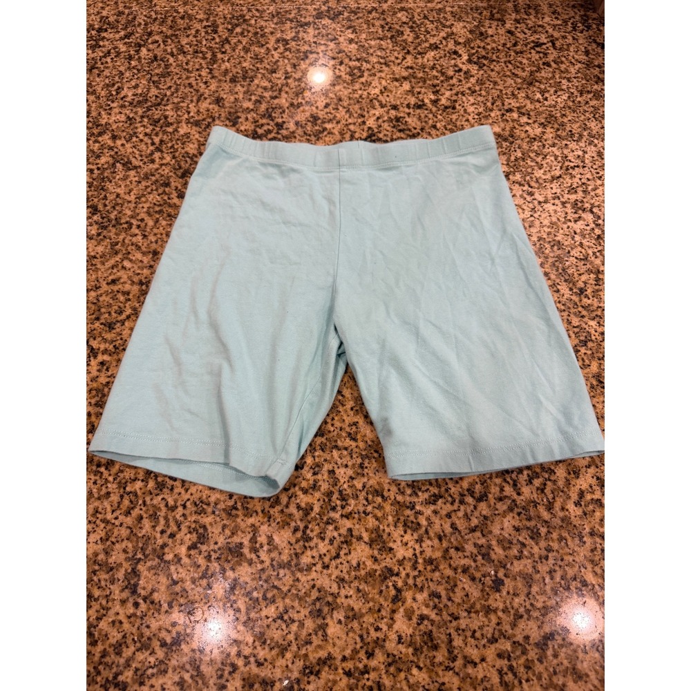 Wonder Nation Girls Plus XL 14-16 Aqua Blue Cotton Stretch Bike Shorts 1286